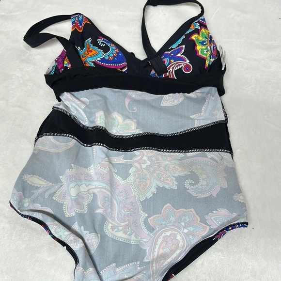 NWT Mazu Swim Colorful Paisley Women's One Piece Swimsuit - Picture 9 of 11